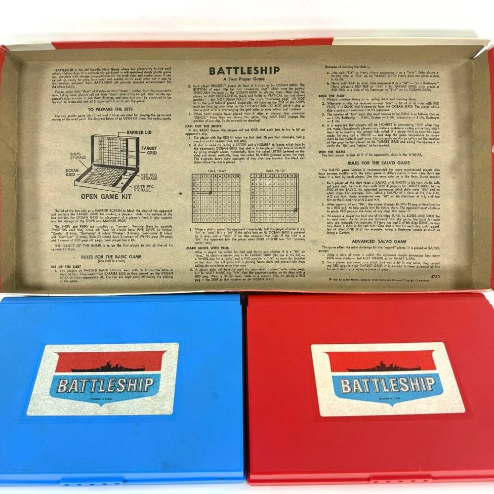 Battleship Milton Bradley 1971 Classic Strategy Board Game Kids Complete
